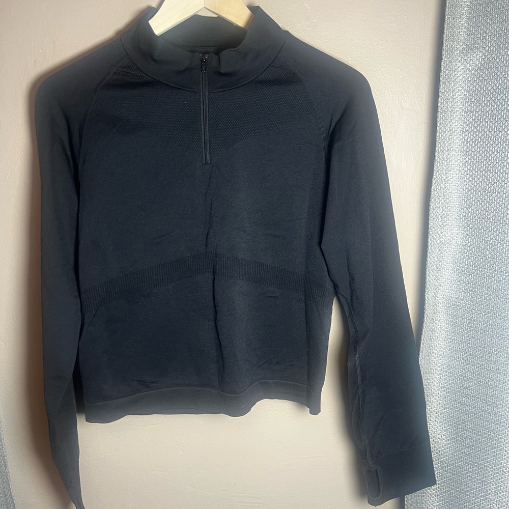 PINK Victoria's Secret Black Quarter-Zip Sweatshirt